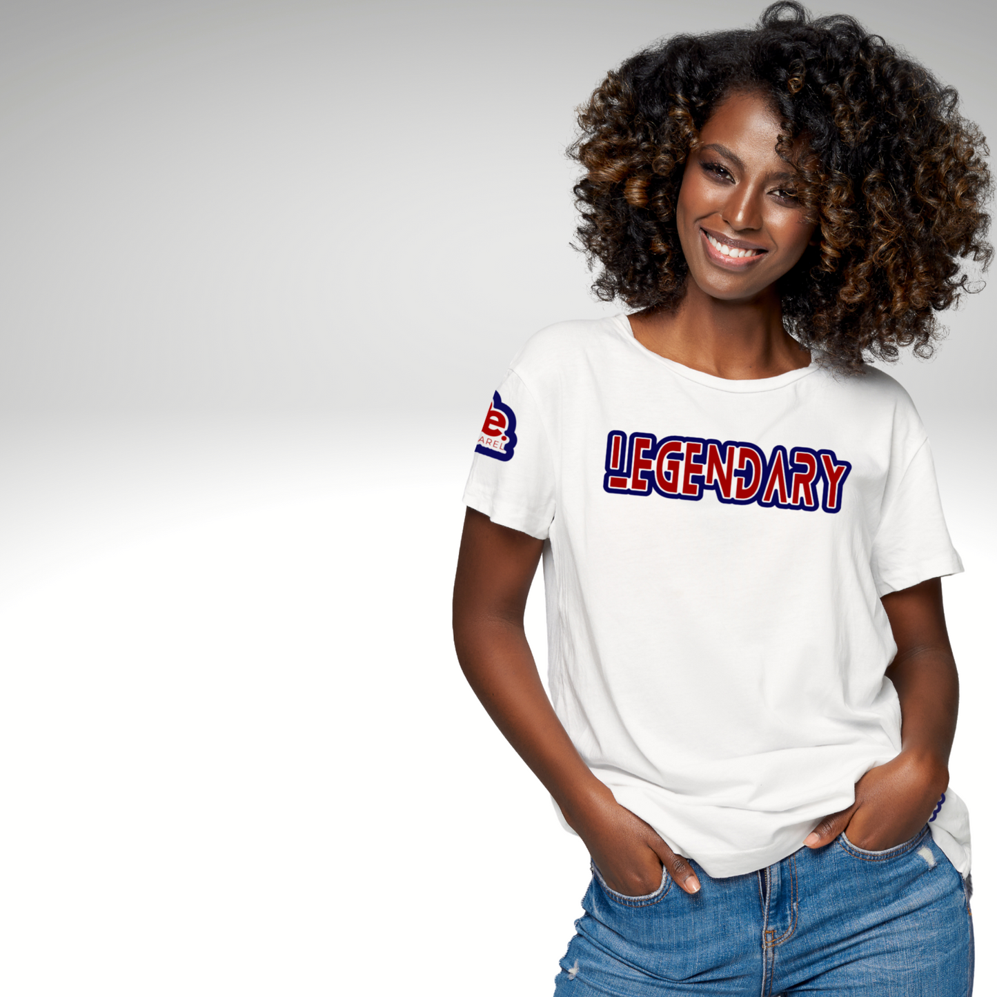 LEGENDARY MANTRA TEE - PUFF Print Red & Navy on White Tee