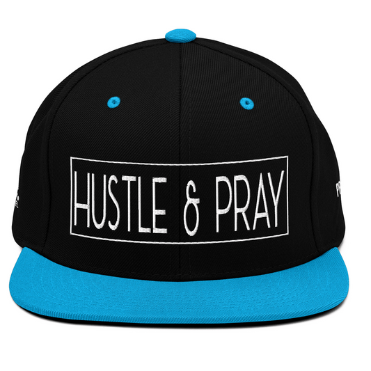 HUSTLE & PRAY - Black/Aqua Bill SB