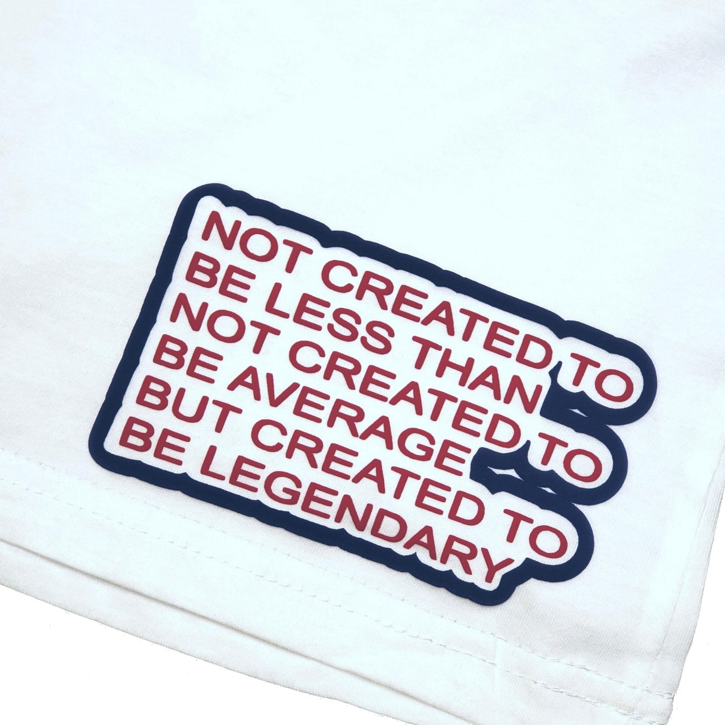 LEGENDARY MANTRA TEE - PUFF Print Red & Navy on White Tee