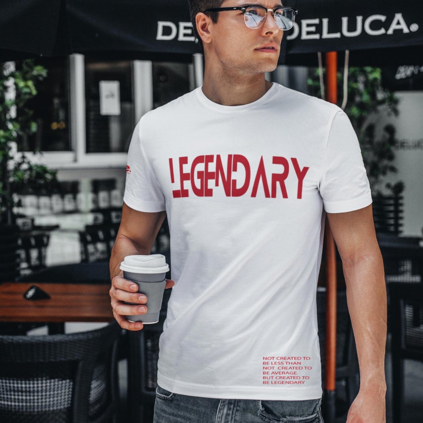 LEGENDARY MANTRA TEE - White Tee/Red Print