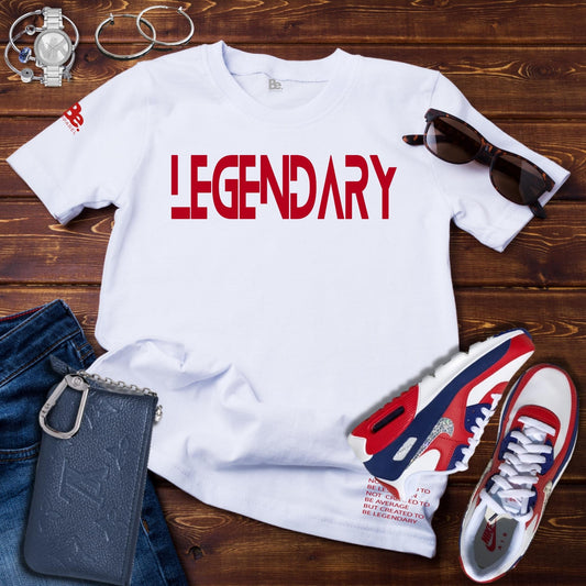 LEGENDARY MANTRA TEE - White Tee/Red Print