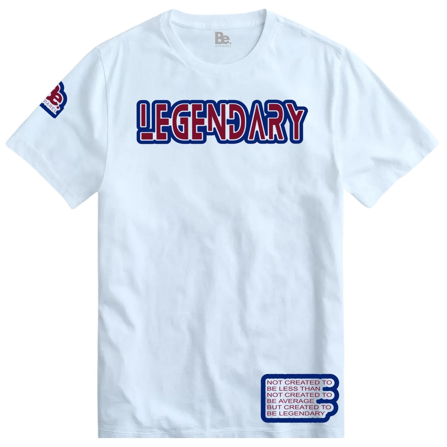 LEGENDARY MANTRA TEE - PUFF Print Red & Navy on White Tee