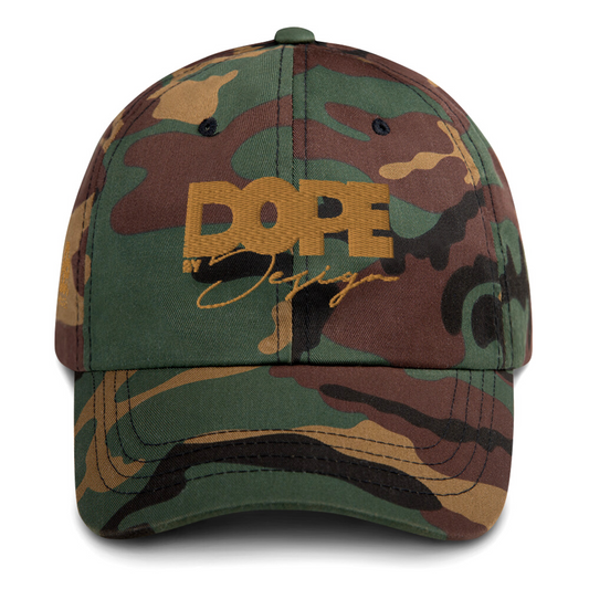 DOPE BY DESIGN -Embroidery Dad Hat Camo Colorway